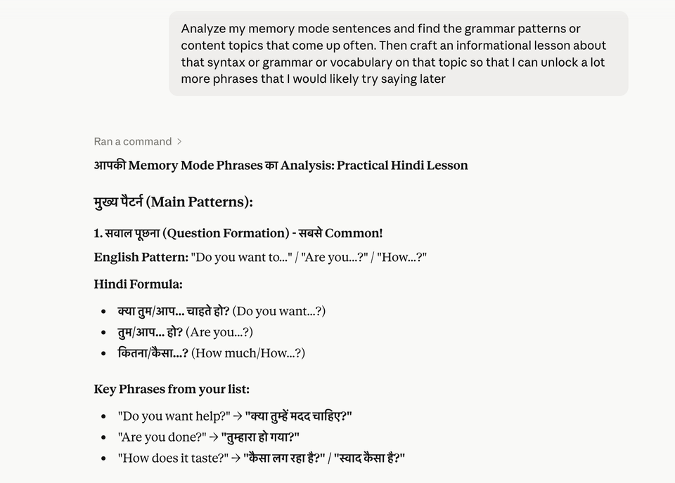 How I use Claude AI to improve my Hindi