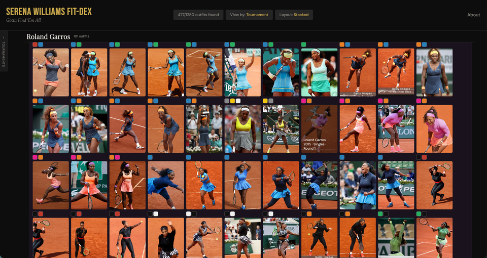 Serena Williams Fit-dex: Gotta Find 'em All