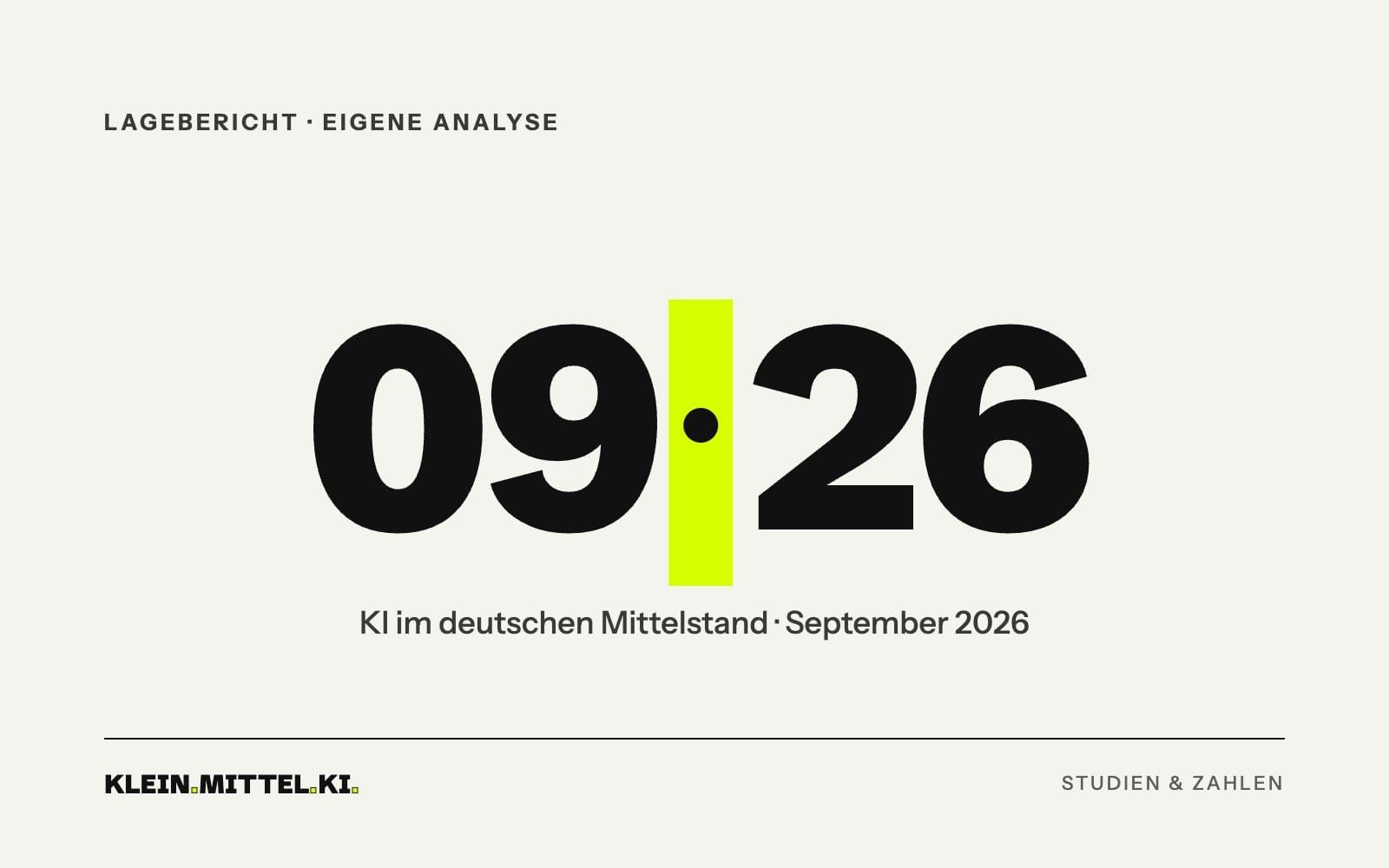 Titelgrafik Lagebericht 09·26: KI im deutschen Mittelstand, September 2026