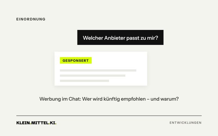 Illustration: KI-Chat mit einer als gesponsert markierten Antwort