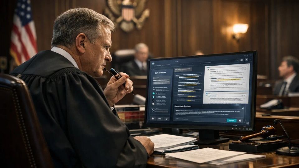 AI는 아직 판결하지 않는다: 그저 법정에 앉아 있을 뿐