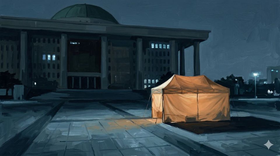 개혁진보정당 농성 12일: 뉴스가 되지 않는 천막의 의미