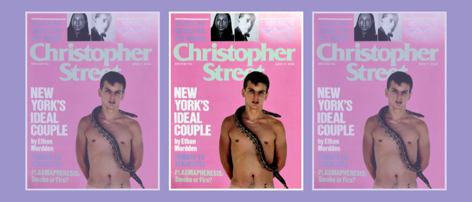The cover of the December 1982 issue of Christopher Street.