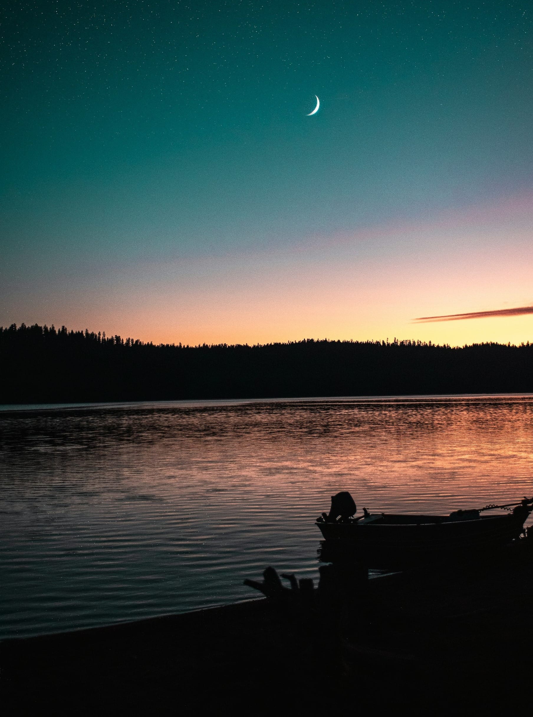 lake and trees during golden hour