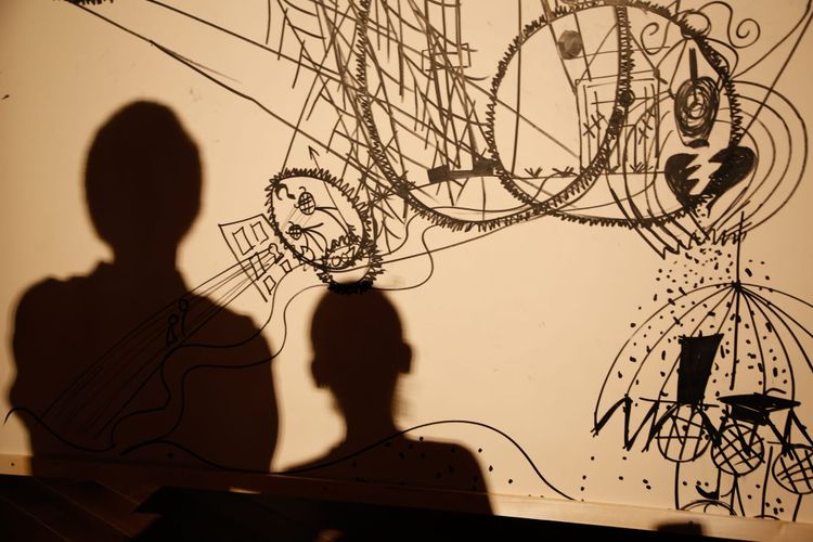 Montage. Psychology. Mind-map. Forest.