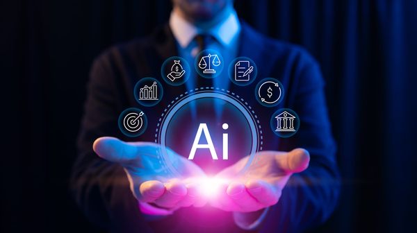 Person holding a glowing AI icon with digital symbols around it, representing artificial intelligence driving SaaS renewal trends in 2026.