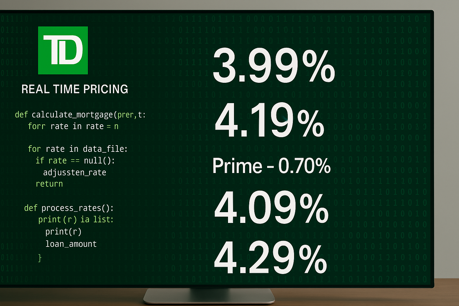 TD Launches Real-time Pricing