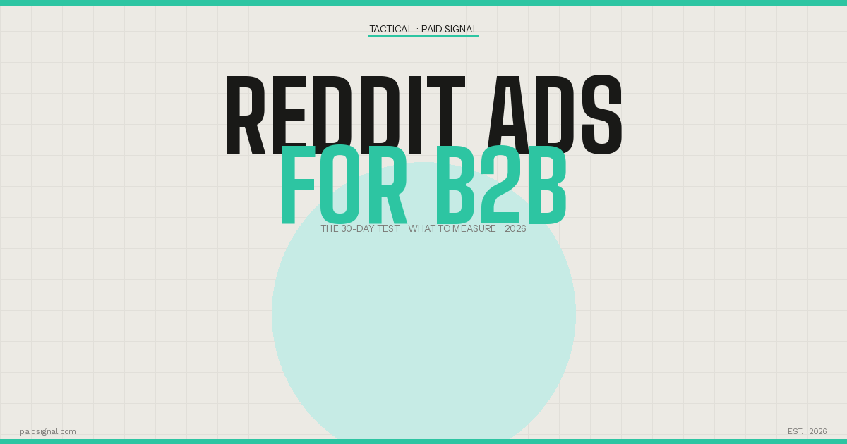 Reddit B2B Advertising: The Test That Actually Tells You Whether It Works for Your ICP