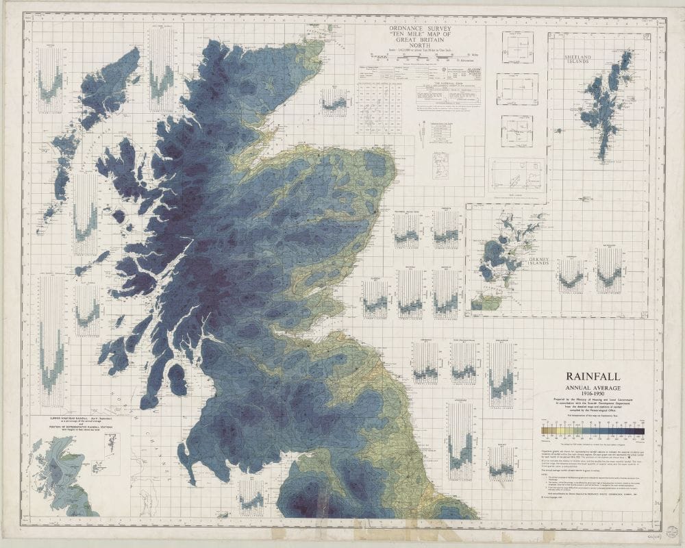 Rainfall map od Scotland