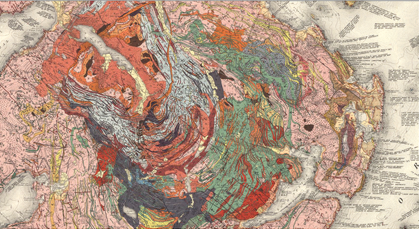 Geological map of Ben More, Isle of Mull.