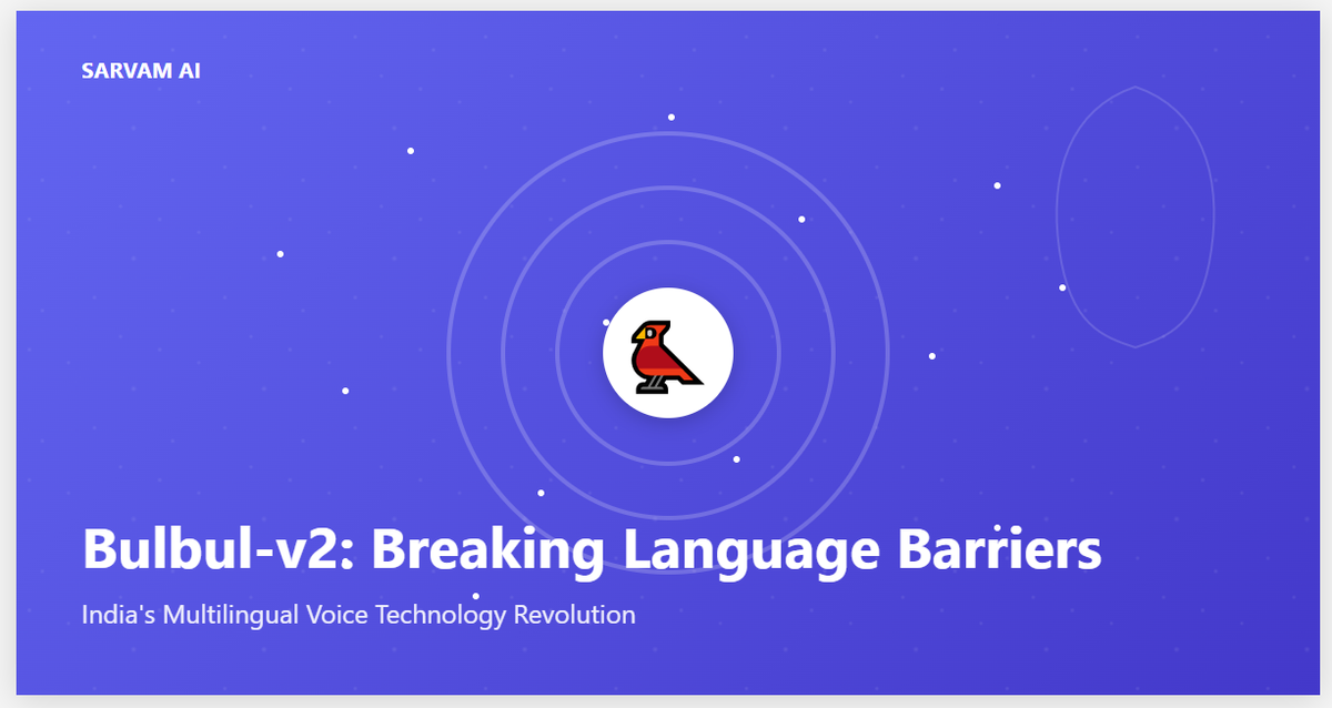Sarvam AI's Bulbul-v2: India's Multilingual Voice Tech Breakthrough