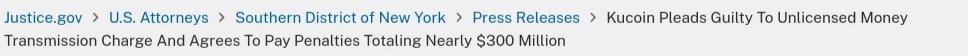 KuCoin guilty plea