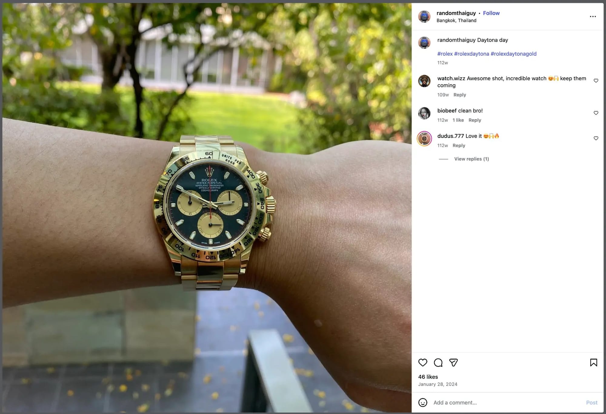 Luxury watch from Kant Tanyawong's collection