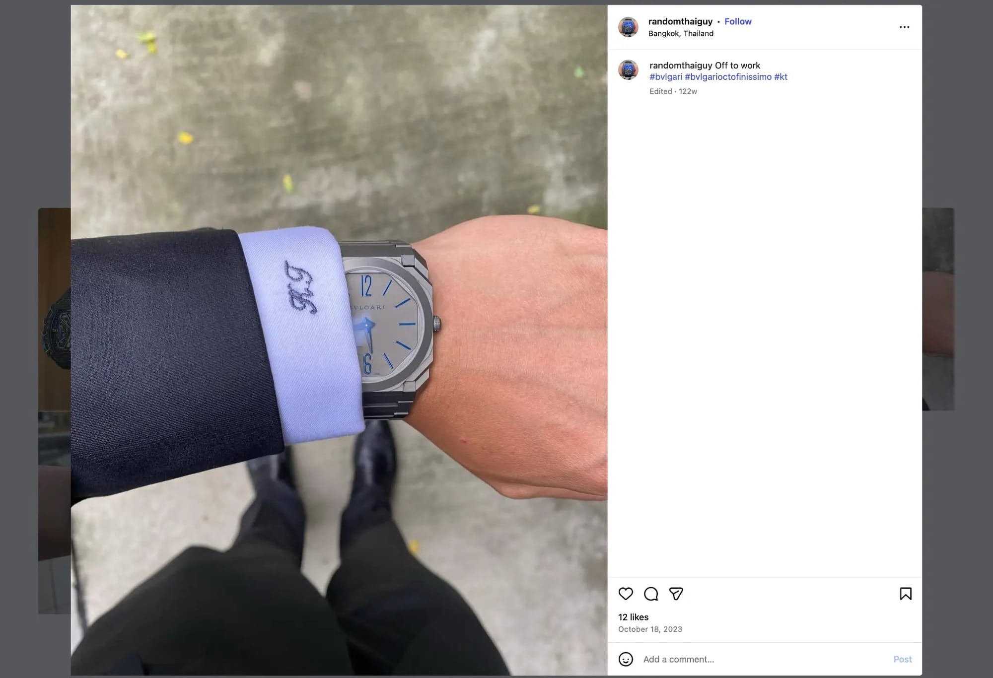 Luxury watch from Kant Tanyawong's collection