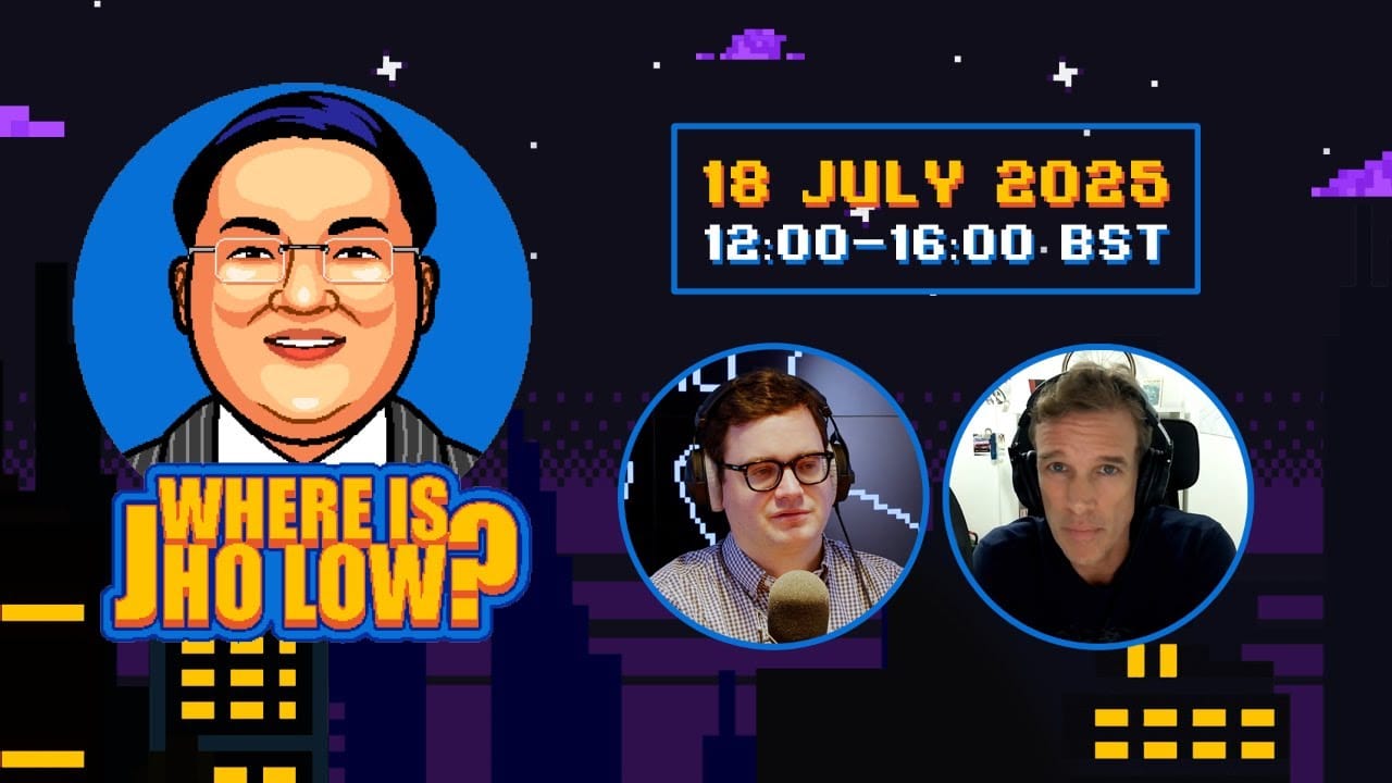 Brazen’s July 2025 Where Is Jho Low livestream poster, featuring Bradley Hope and Tom Wright.