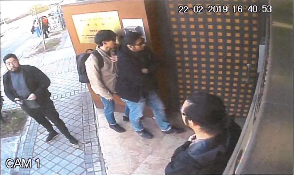 CCTV still outside the North Korean embassy in Madrid on the day of the 2019 operation.