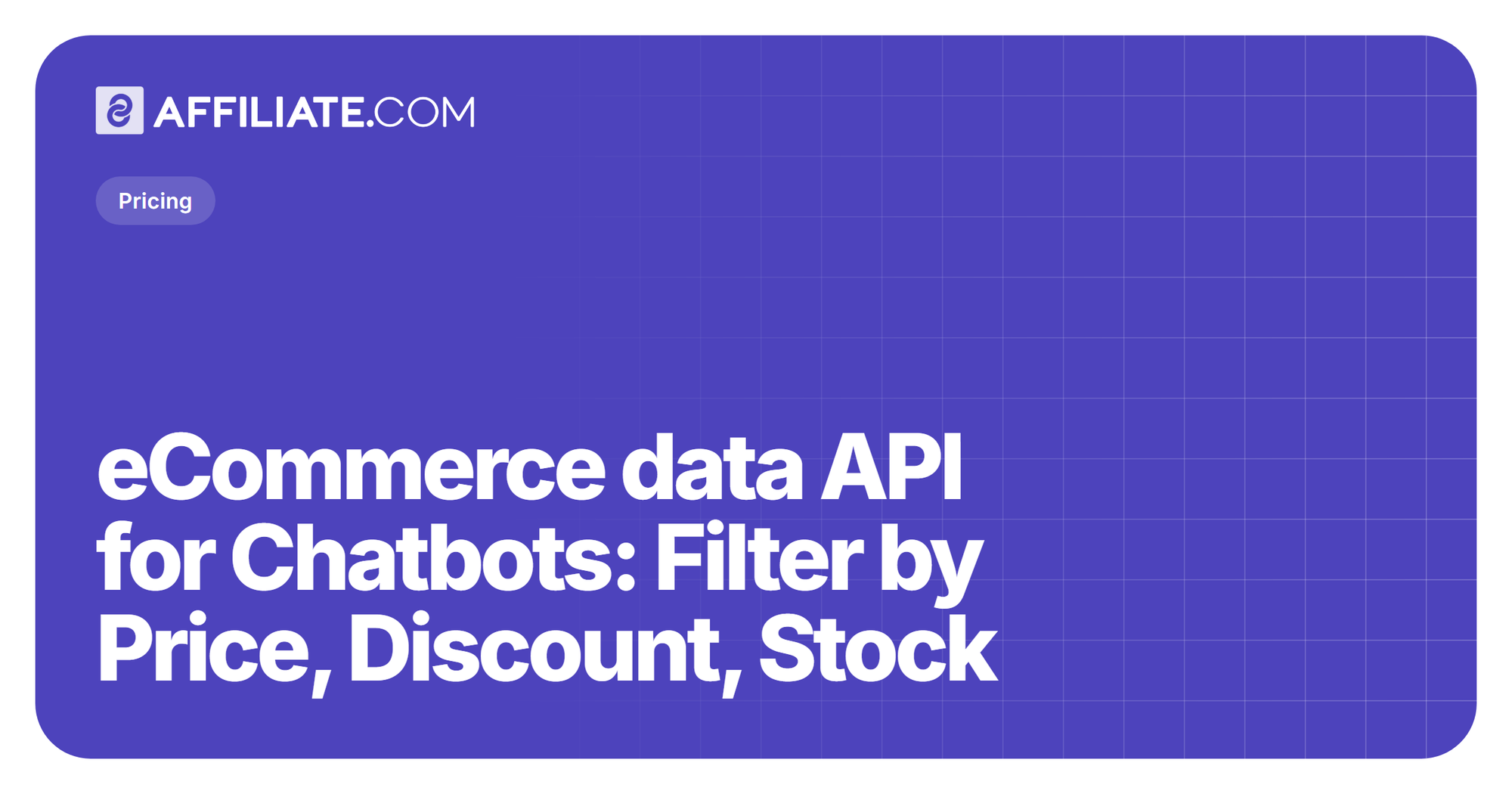 eCommerce data API for Chatbots: Filter by Price, Discount, Stock
