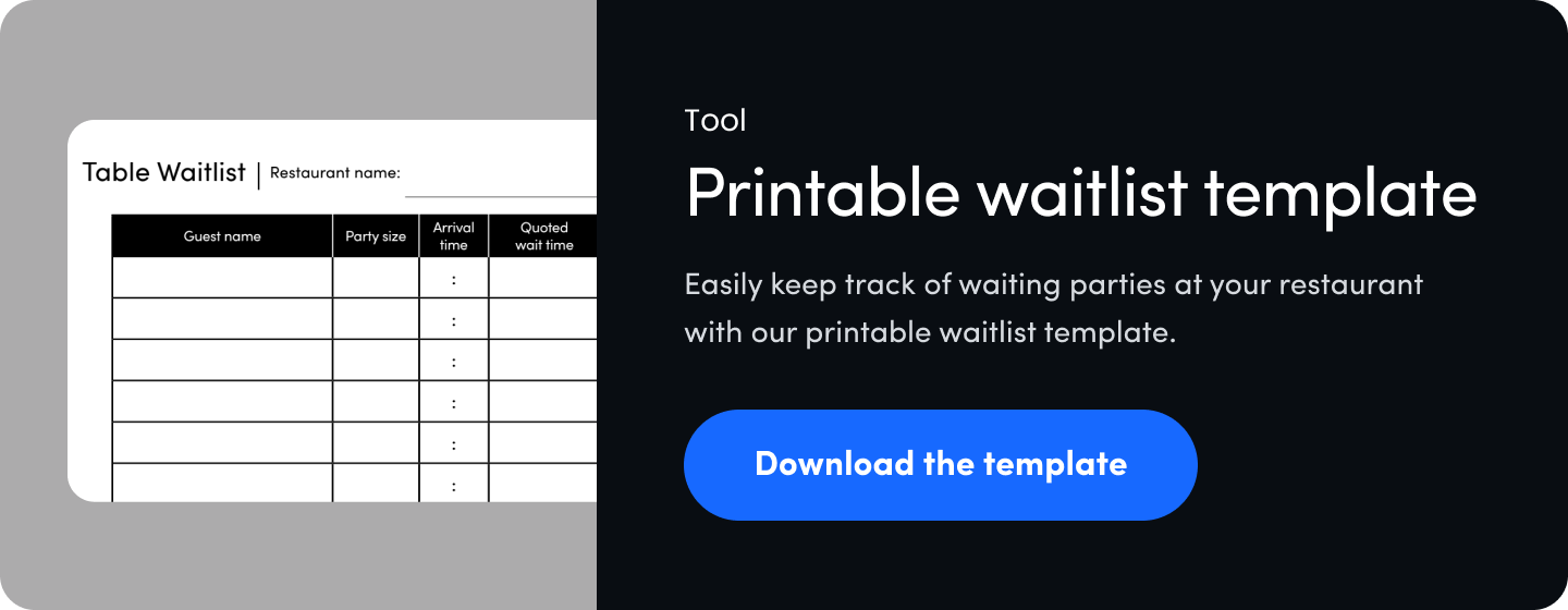 Printable waitlist template