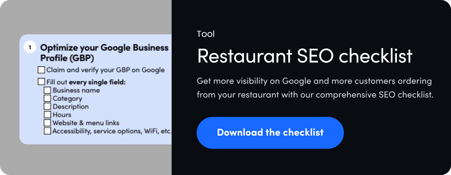 Restaurant SEO checklist
