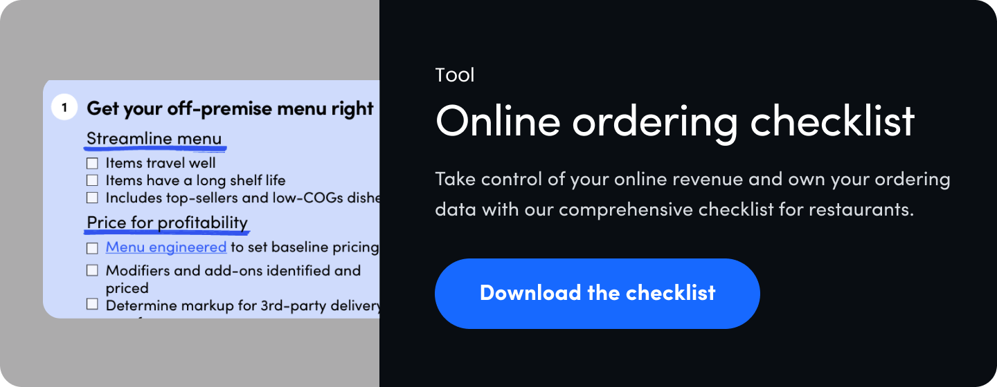 Online ordering checklist