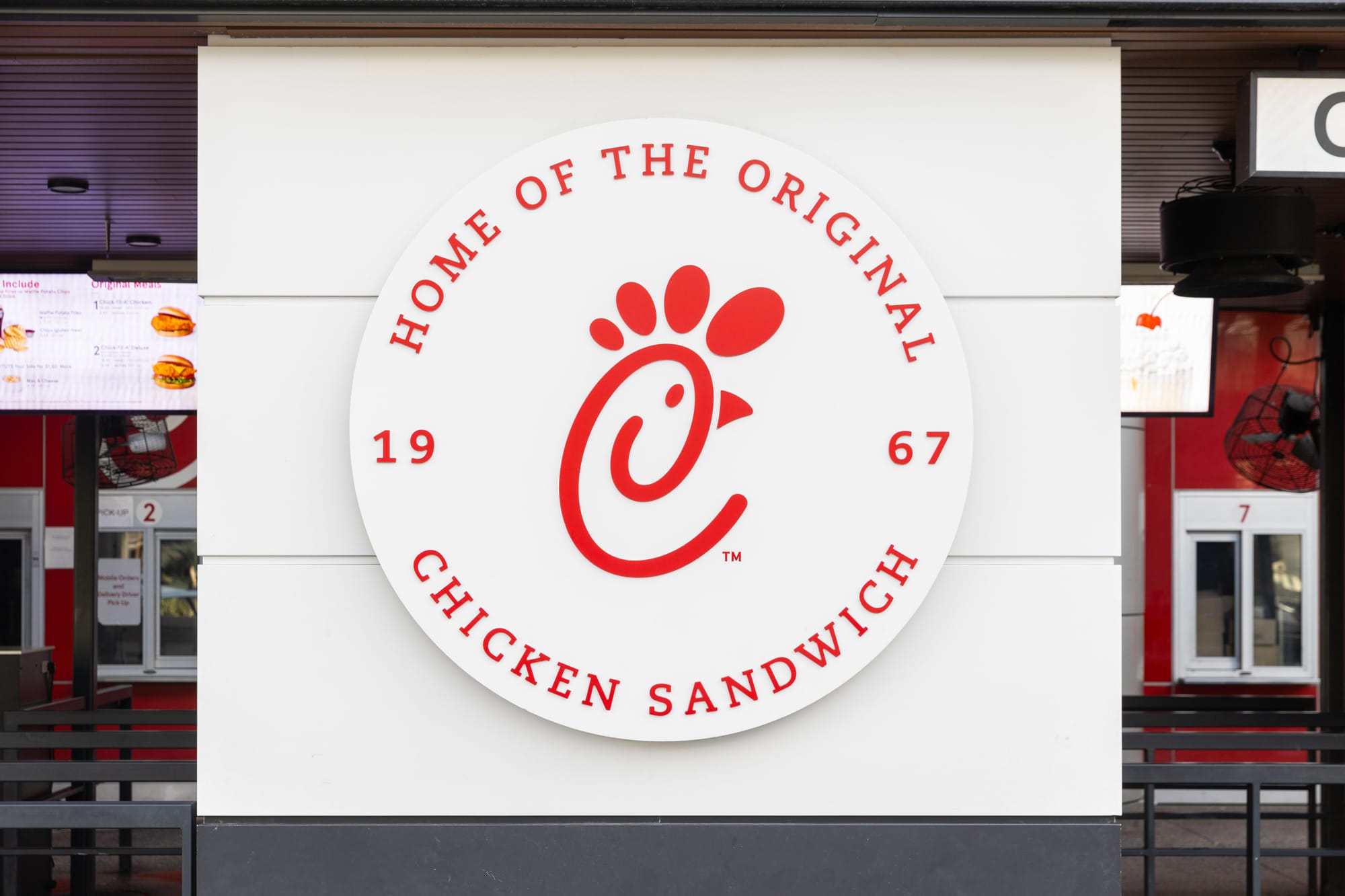 Chick-fil-A restaurant exterior on the Las Vegas Strip