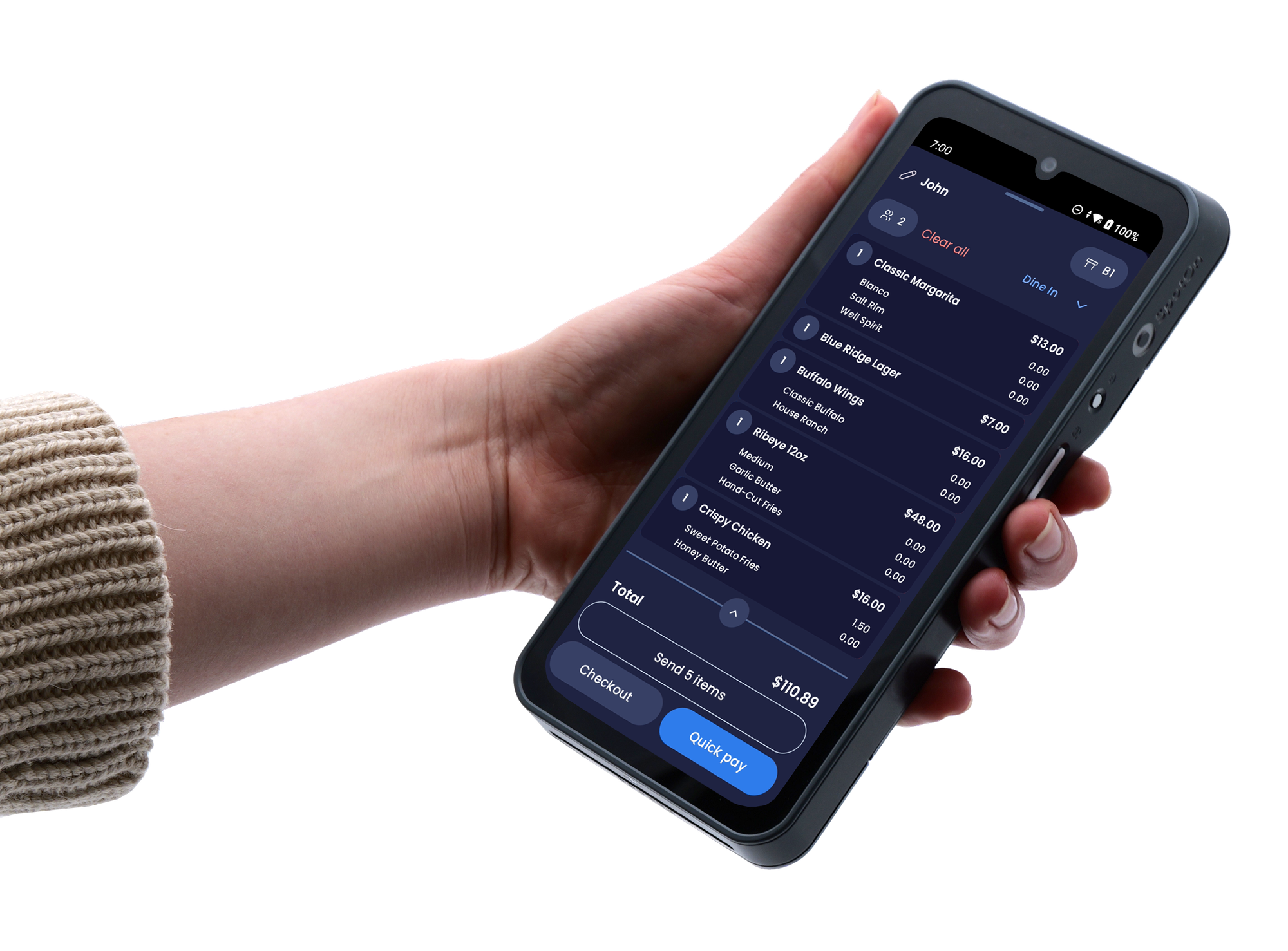 SpotOn launches the most durable handheld POS for restaurants with a 5-foot drop rating and IP67 rating