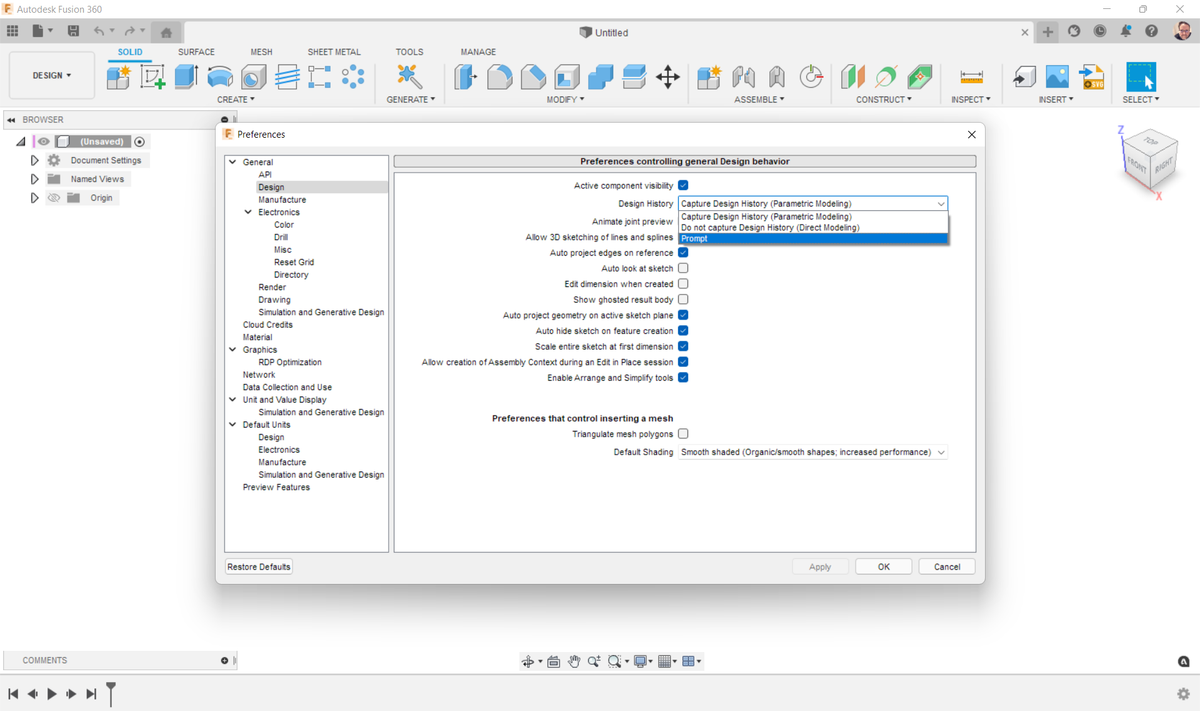 Fusion 360 Design Types