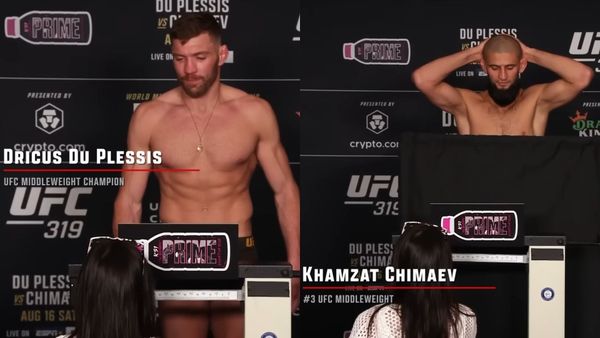 Dricus du Plessis and Khamzat Chimaev make weight – title fight is OFFICIAL. See final face-off.