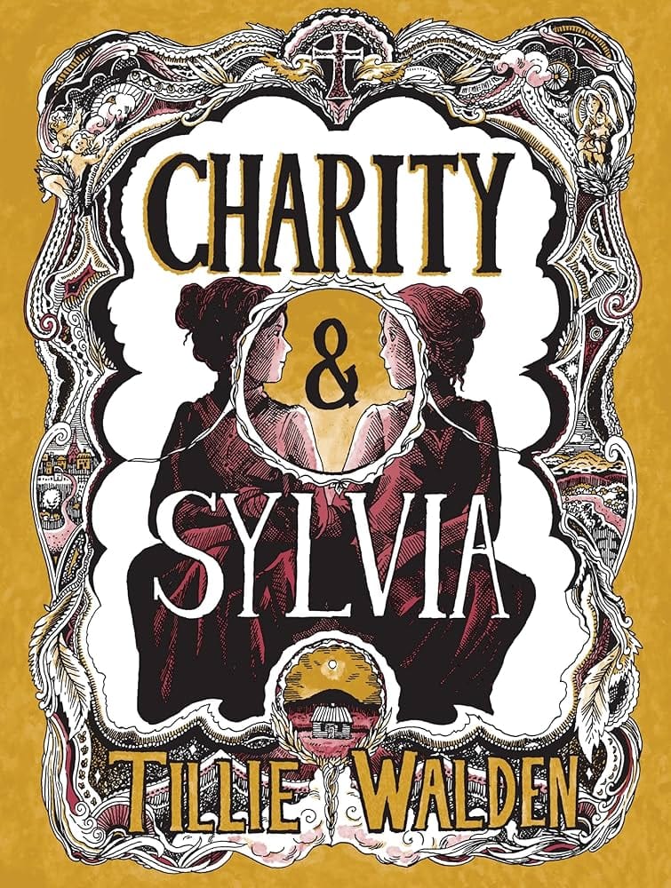 A warm yellow cover featuring Charity and Sylvia looking at each other.
