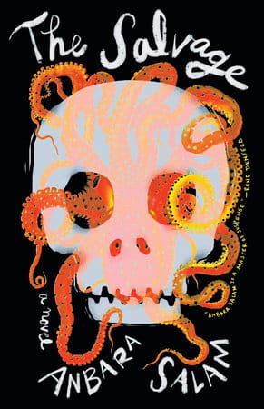 Black cover with an illustrated skull on the front, an octopus curled up inside with its legs poking out