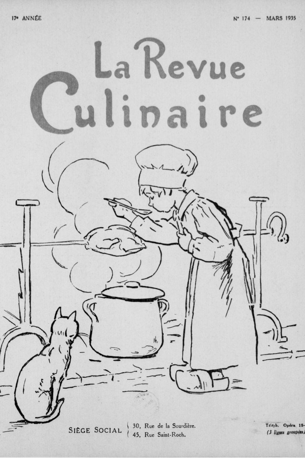 Première page de La Revue Culinaire de mars 1935