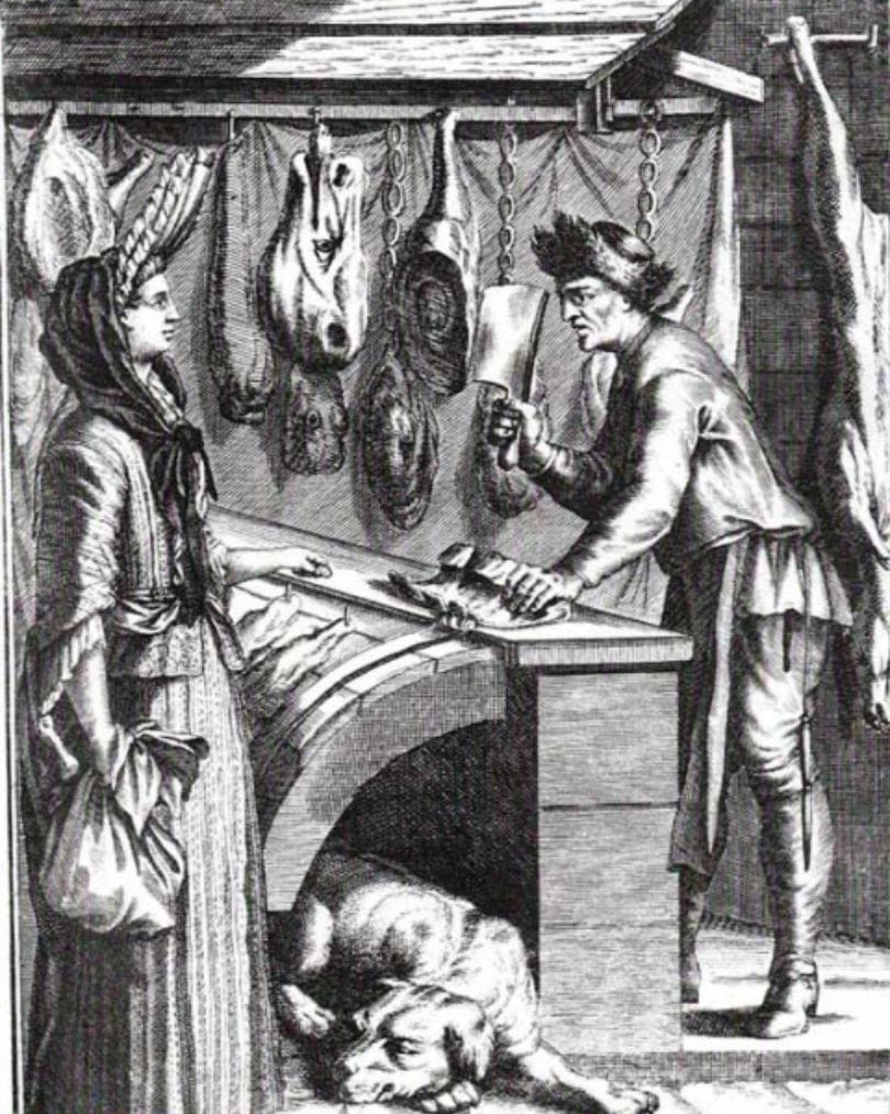 Une boucherie au XVIIème siècle