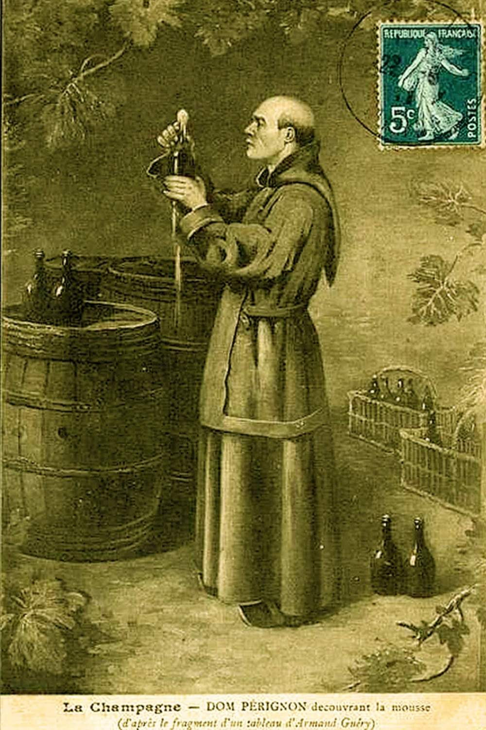 Dom Pérignon découvrant la mousse - Armand Guéry