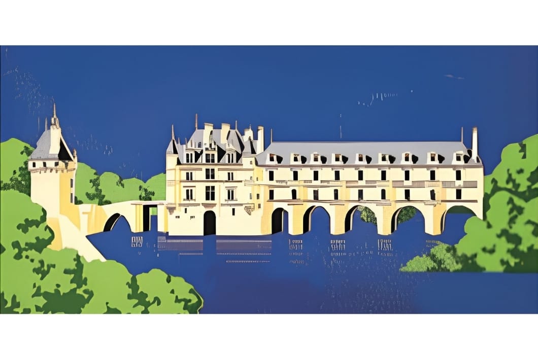 Ancien panneau d'autoroute du château de Chenonceau