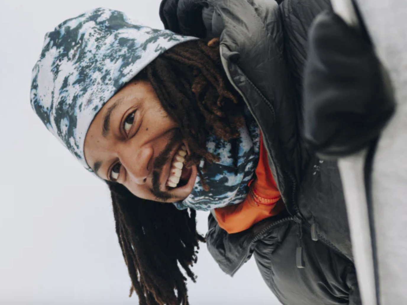 Skida Alpine Hat on a snowy adventure