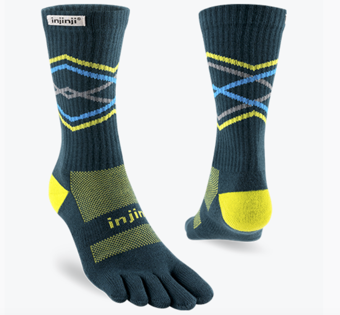 injinji trail midweight crew socks stock image