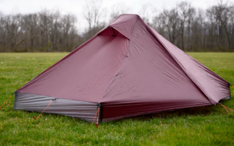 The LightHeart Gear Duo Silnylon Tent pitched outdoors, showcasing its ultralight and spacious design for backpacking and camping.
