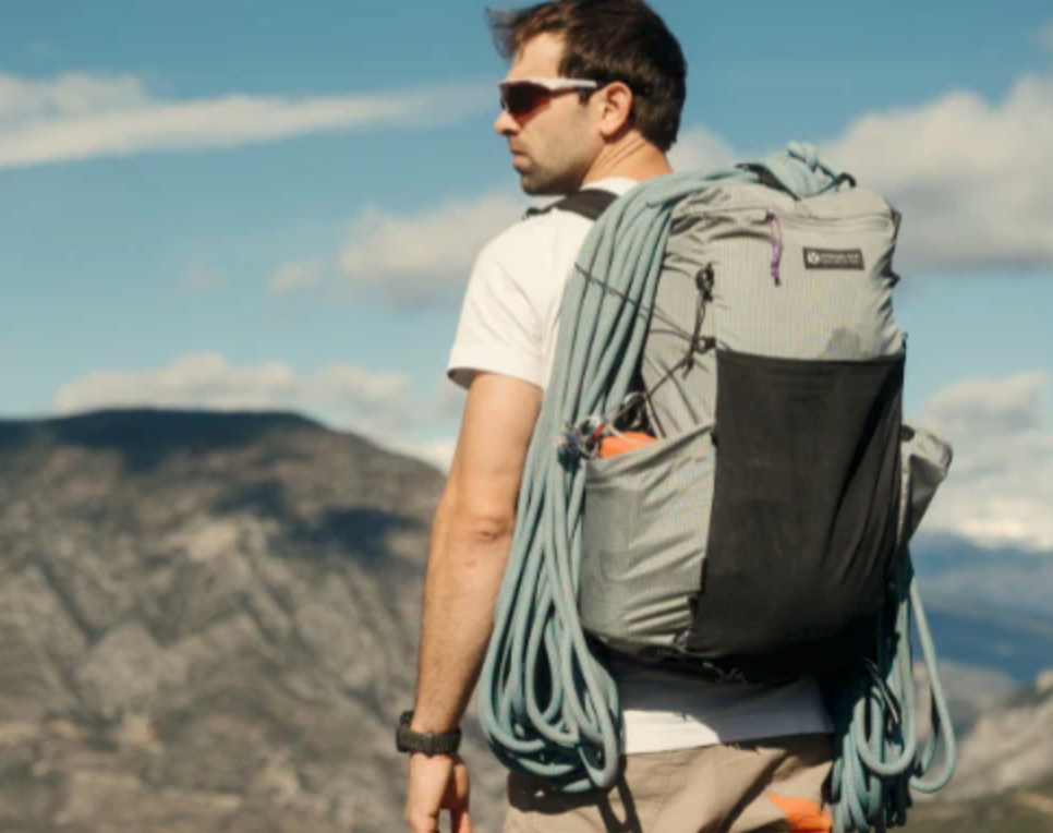 a hiker wearing the Skala 38 is the largest backpack in Gossamer Gear's Type II Collection