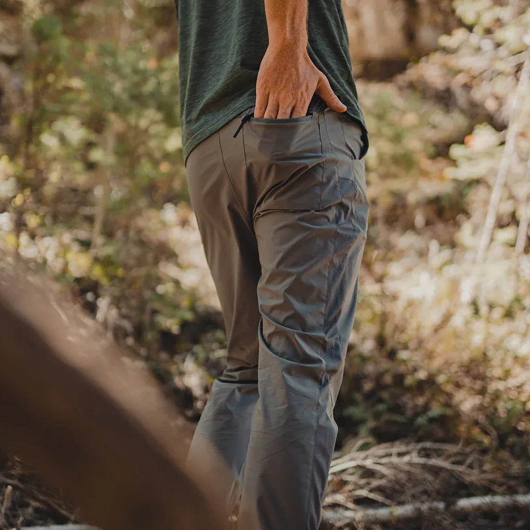 a hiker wearing Outdoor Vitals Skyline Trail Joggers which are now on sale april 2025