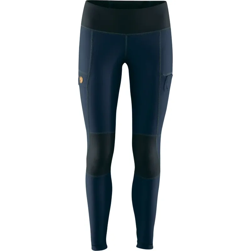 Product image of Fjallraven Abisko Trail Tights showcasing pocket placement and knee reinforcement.