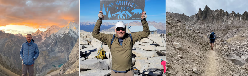 three images depicting hikers of the ov challenge 2026.