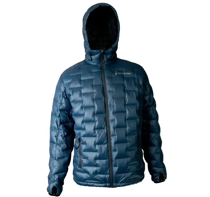 Outdoor Vitals NovaPro insulated hiking jacket with hood, our pick for the best hybrid insulated hiking jacket of 2026.