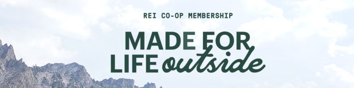 Banner for REI Co-op Member Days 2025 with the text “Made for Life Outside,” promoting exclusive member benefits and outdoor savings.