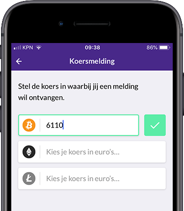 Bitmymoney app ios - koersnotificatie instelling