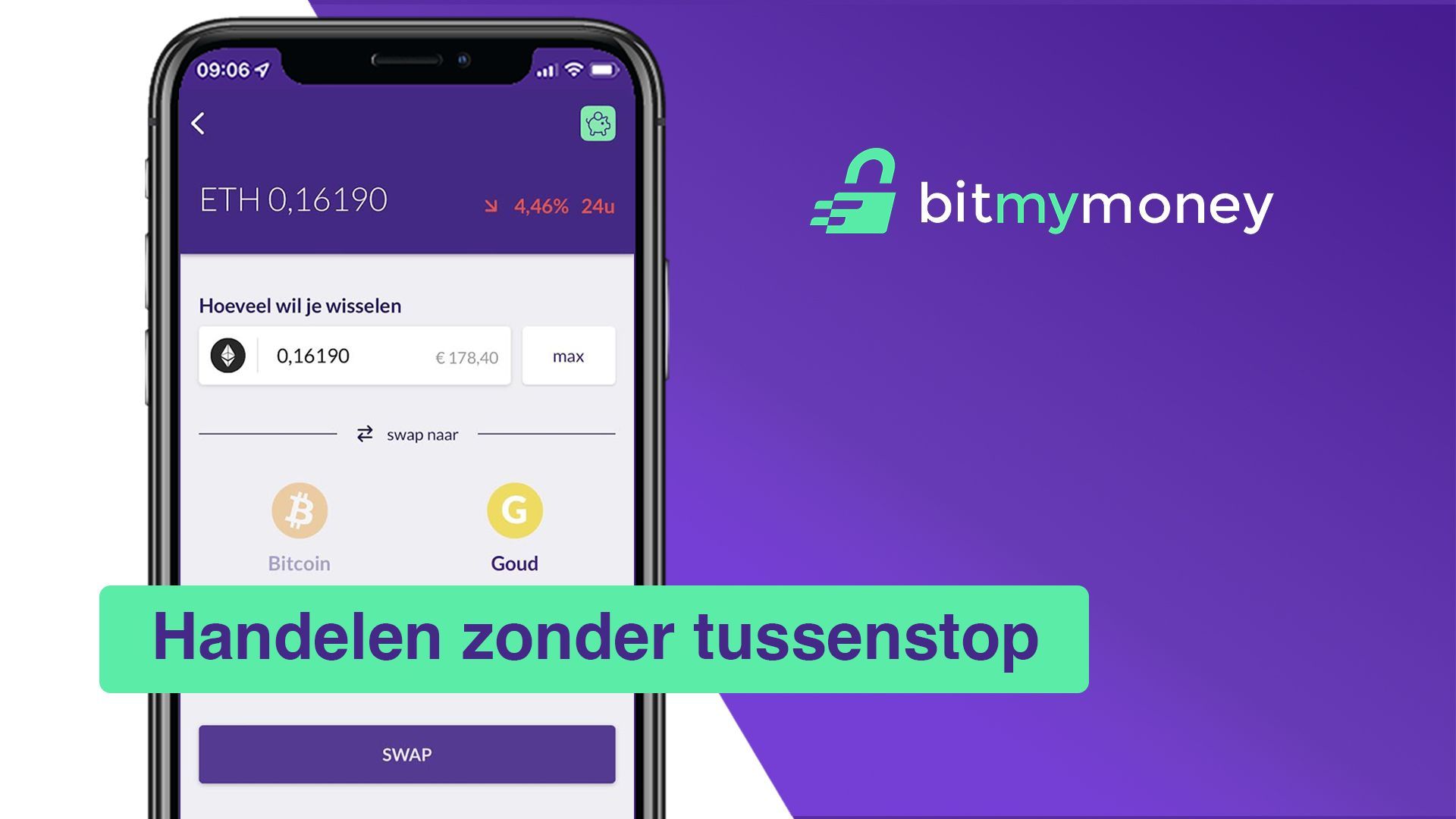 Swappen tussen Bitcoin en Goud