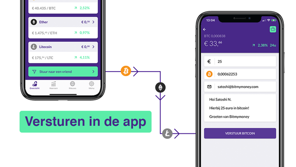 Stuur Bitcoin naar een vriend