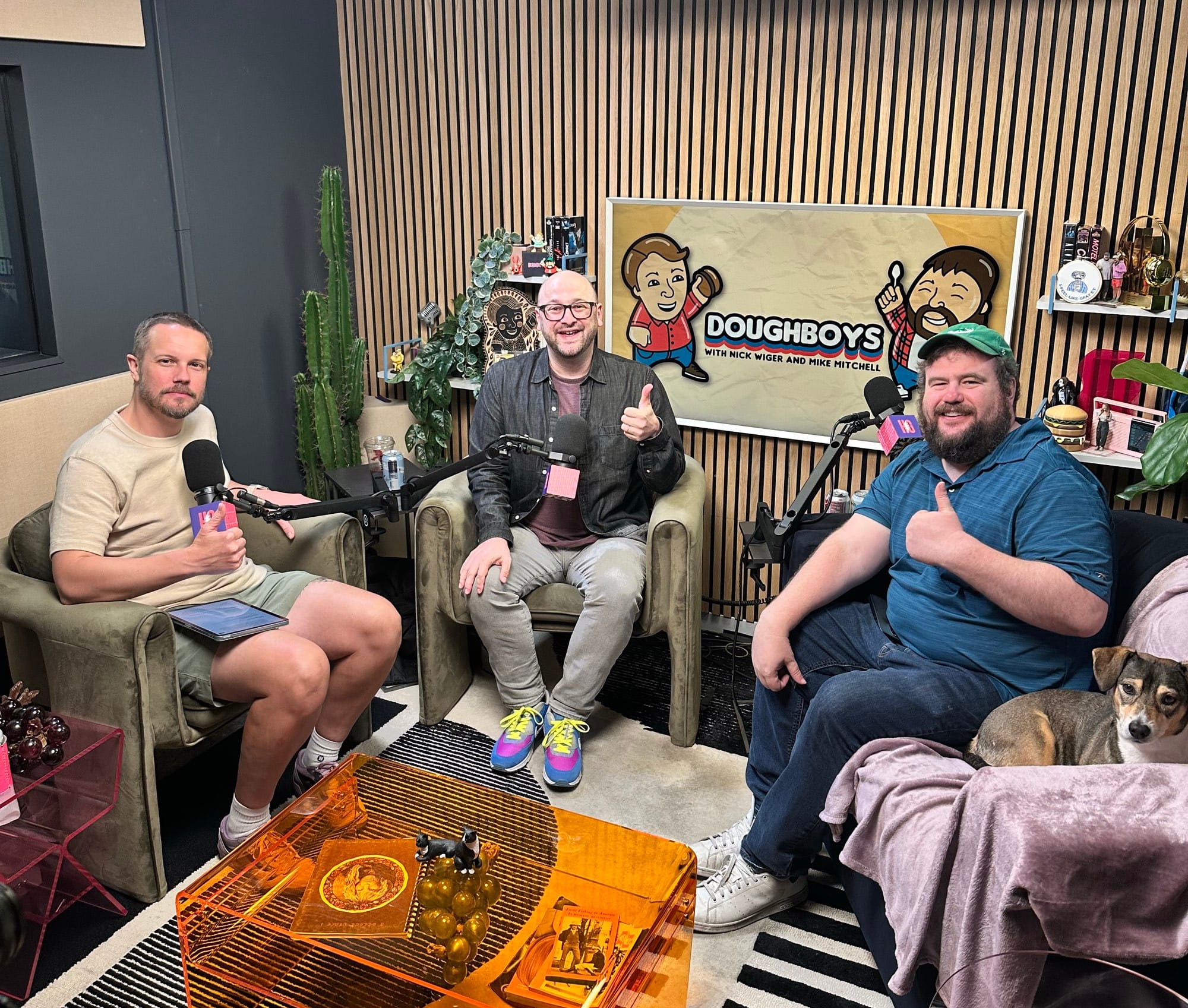 Nick Wiger, Me, and Mike Mitchell after recording Doughboys in the Headgum studio!