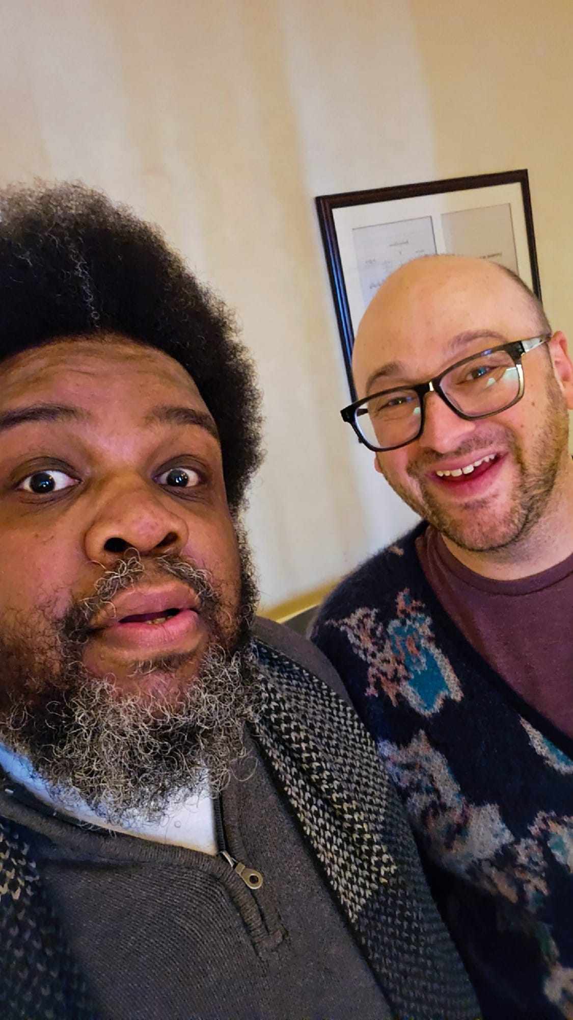 A selfie that Lamont took of the two of us backstage at Symphony Hall in Boston.