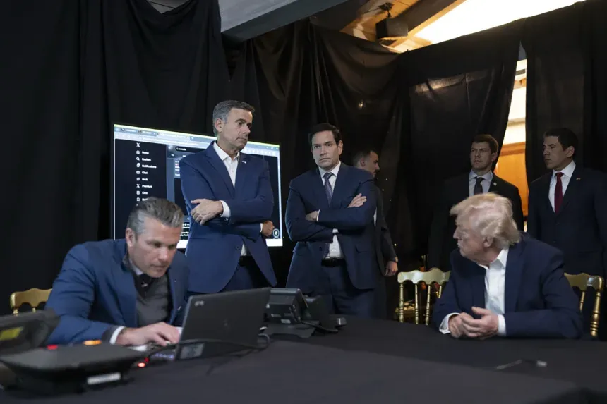 The Mar A Lago war room picture from above.