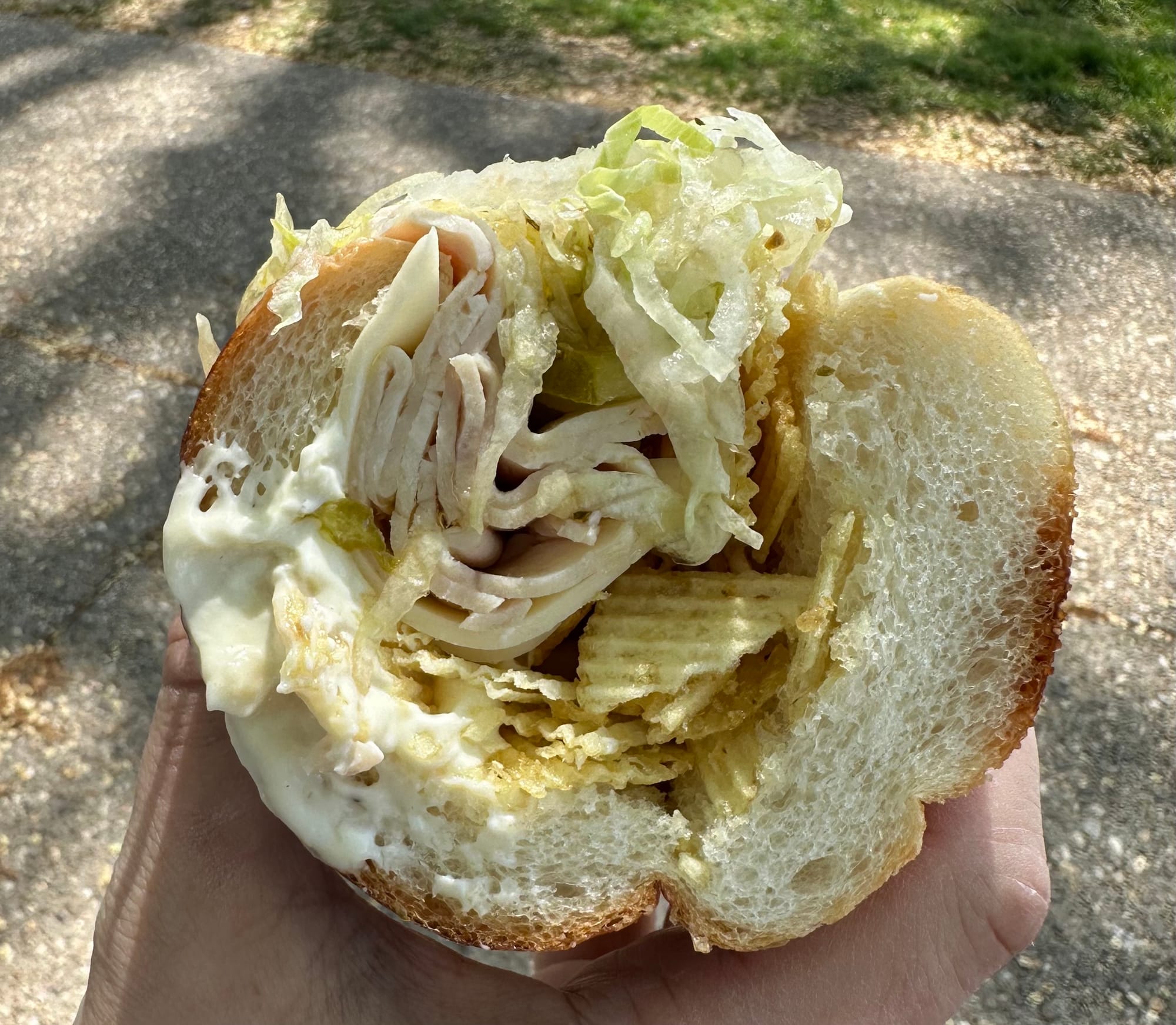 Cross section of my Crunchy Boi sandwich.